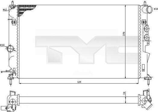 TYC 725-0027-R - Radiateur, refroidissement du moteur cwaw.fr