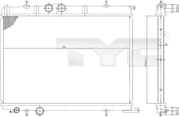 TYC 726-0006 - Radiateur, refroidissement du moteur cwaw.fr