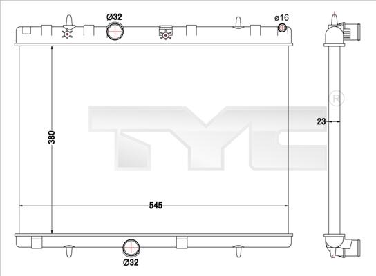 TYC 726-0019-R - Radiateur, refroidissement du moteur cwaw.fr