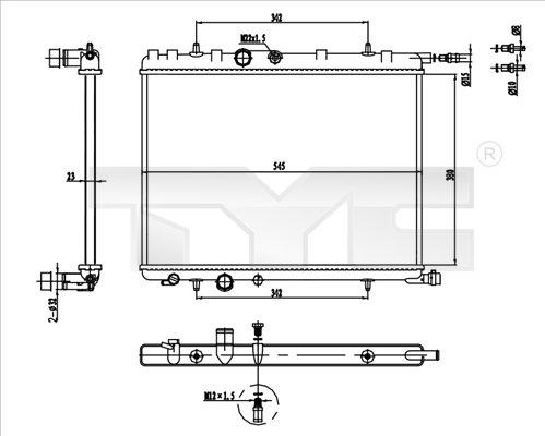 TYC 726-0016-R - Radiateur, refroidissement du moteur cwaw.fr