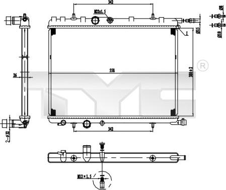 TYC 726-0016 - Radiateur, refroidissement du moteur cwaw.fr