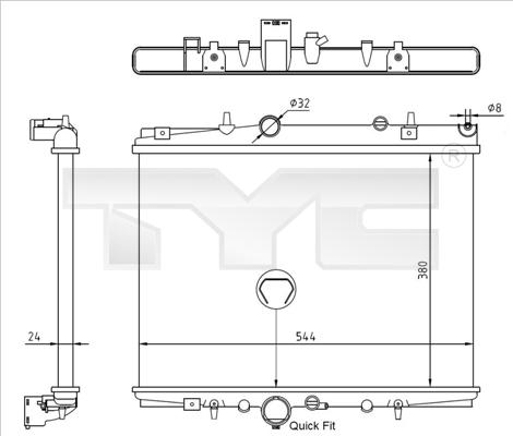 TYC 726-0018-R - Radiateur, refroidissement du moteur cwaw.fr