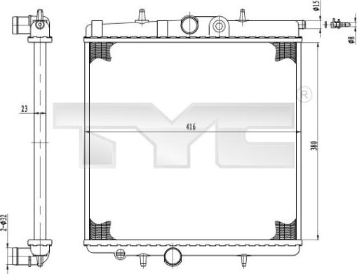 TYC 726-0017-R - Radiateur, refroidissement du moteur cwaw.fr