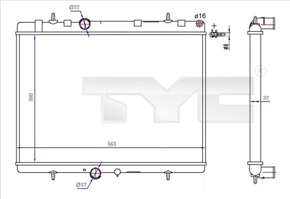 TYC 726-0020-R - Radiateur, refroidissement du moteur cwaw.fr