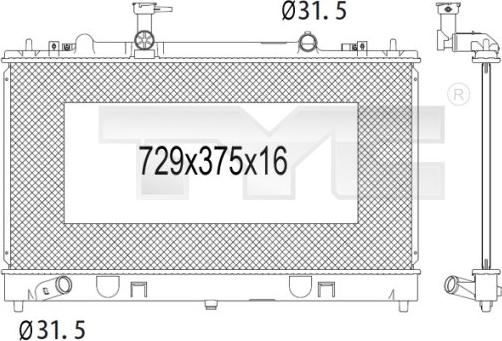 TYC 720-1006 - Radiateur, refroidissement du moteur cwaw.fr