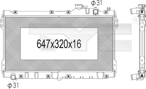 TYC 720-1002 - Radiateur, refroidissement du moteur cwaw.fr