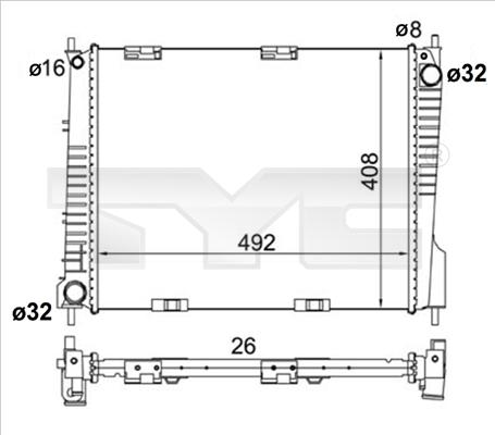 TYC 728-0058 - Radiateur, refroidissement du moteur cwaw.fr