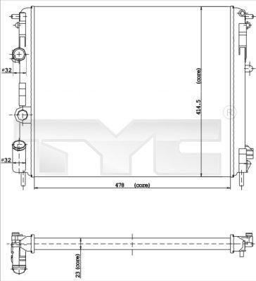 TYC 728-0015 - Radiateur, refroidissement du moteur cwaw.fr