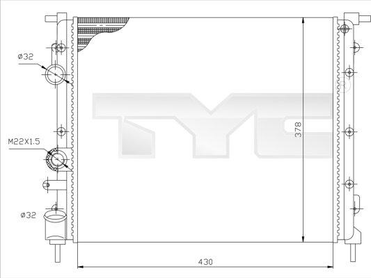 TYC 728-0026 - Radiateur, refroidissement du moteur cwaw.fr