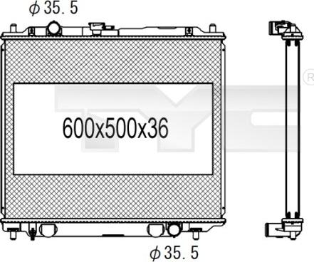 TYC 723-1008 - Radiateur, refroidissement du moteur cwaw.fr