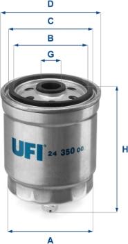 UFI 24.350.00 - Filtre à carburant cwaw.fr