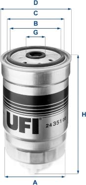 UFI 24.351.00 - Filtre à carburant cwaw.fr