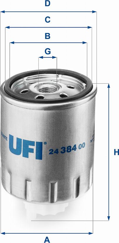 UFI 24.384.00 - Filtre à carburant cwaw.fr