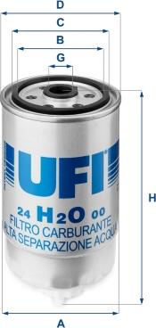 UFI 24.H2O.00 - Filtre à carburant cwaw.fr