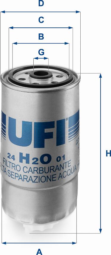 UFI 24.H2O.01 - Filtre à carburant cwaw.fr