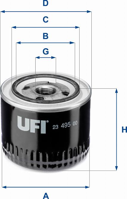 UFI 23.495.00 - Filtre à huile cwaw.fr