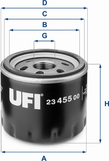 UFI 23.455.00 - Filtre à huile cwaw.fr