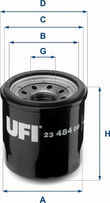 UFI 23.484.00 - Filtre à huile cwaw.fr