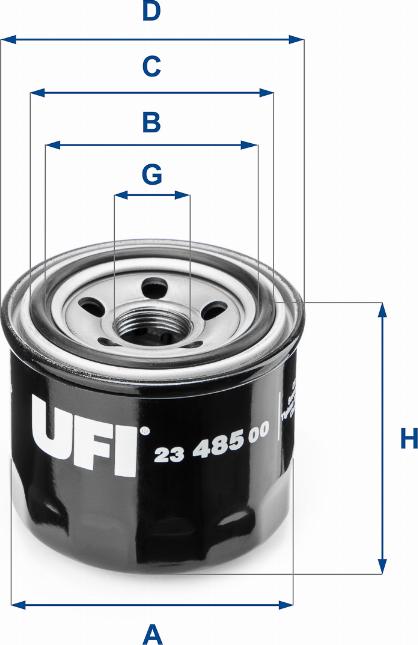 UFI 23.485.00 - Filtre à huile cwaw.fr