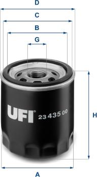 UFI 23.435.00 - Filtre à huile cwaw.fr