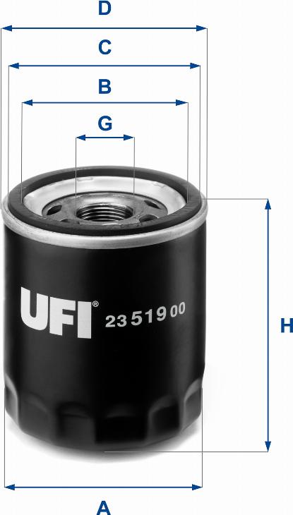 UFI 23.519.00 - Filtre à huile cwaw.fr