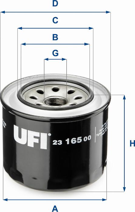 UFI 23.165.00 - Filtre à huile cwaw.fr