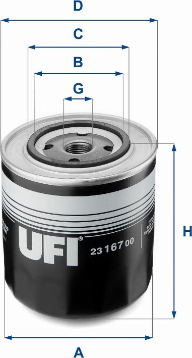 UFI 23.167.00 - Filtre à huile cwaw.fr