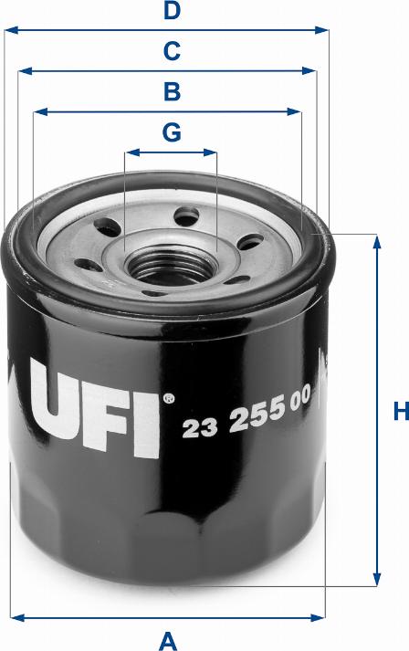 UFI 23.255.00 - Filtre à huile cwaw.fr