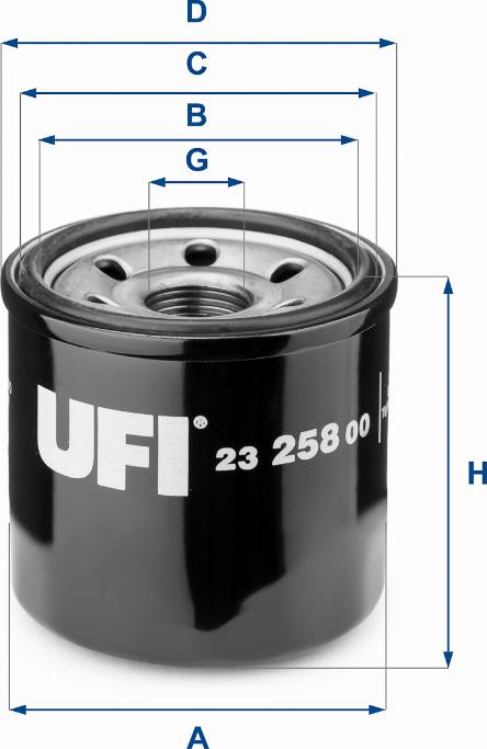 UFI 23.258.00 - Filtre à huile cwaw.fr