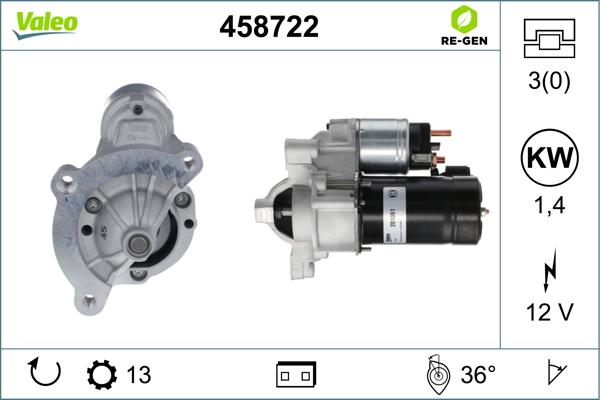 Valeo 458722 - Démarreur cwaw.fr