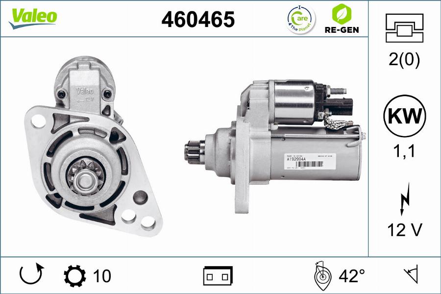 Valeo 460465 - Démarreur cwaw.fr