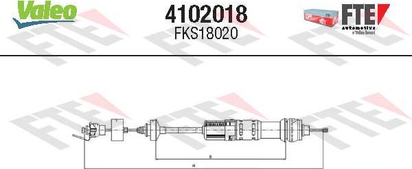 Valeo 4102018 - Tirette à câble, commande d'embrayage cwaw.fr