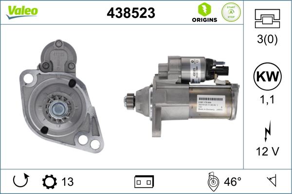 Valeo 438523 - Démarreur cwaw.fr