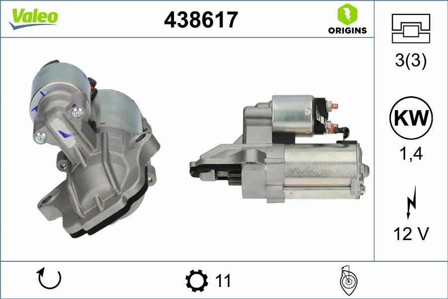 Valeo 438617 - Démarreur cwaw.fr