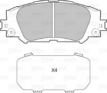 Valeo 598943 - Kit de plaquettes de frein, frein à disque cwaw.fr