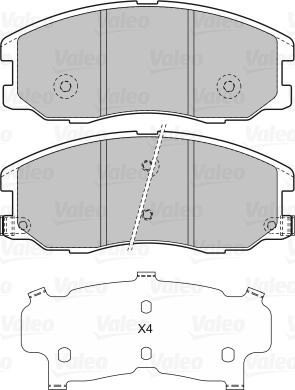 Valeo 598942 - Kit de plaquettes de frein, frein à disque cwaw.fr