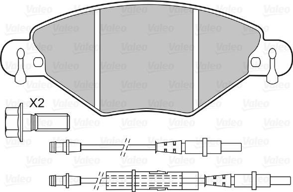 Valeo 598419 - Kit de plaquettes de frein, frein à disque cwaw.fr