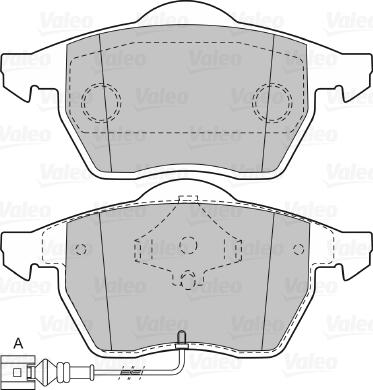 Valeo 598486 - Kit de plaquettes de frein, frein à disque cwaw.fr