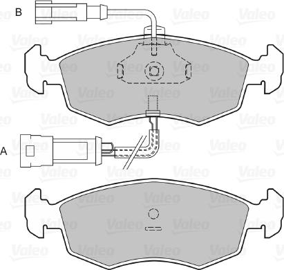 Valeo 598424 - Kit de plaquettes de frein, frein à disque cwaw.fr