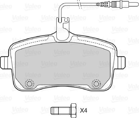 Valeo 598662 - Kit de plaquettes de frein, frein à disque cwaw.fr