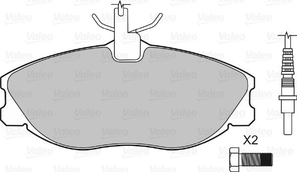 Valeo 598069 - Kit de plaquettes de frein, frein à disque cwaw.fr