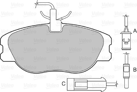 Valeo 598009 - Kit de plaquettes de frein, frein à disque cwaw.fr