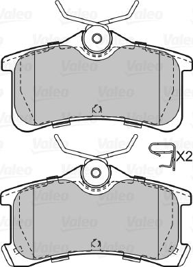 Valeo 598810 - Kit de plaquettes de frein, frein à disque cwaw.fr