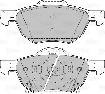 Valeo 598824 - Kit de plaquettes de frein, frein à disque cwaw.fr