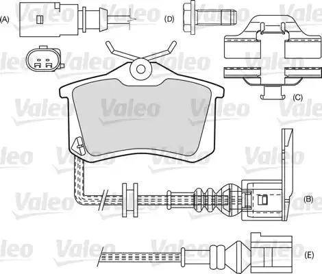 Valeo 598485 - Kit de plaquettes de frein, frein à disque cwaw.fr