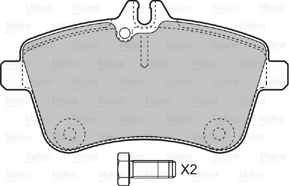 Valeo 598795 - Kit de plaquettes de frein, frein à disque cwaw.fr