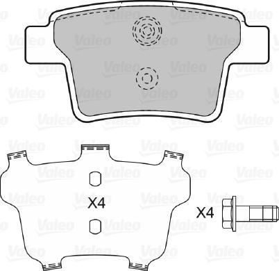 Valeo 598740 - Kit de plaquettes de frein, frein à disque cwaw.fr