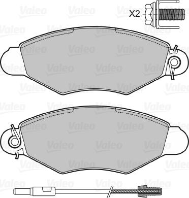 Valeo 598726 - Kit de plaquettes de frein, frein à disque cwaw.fr