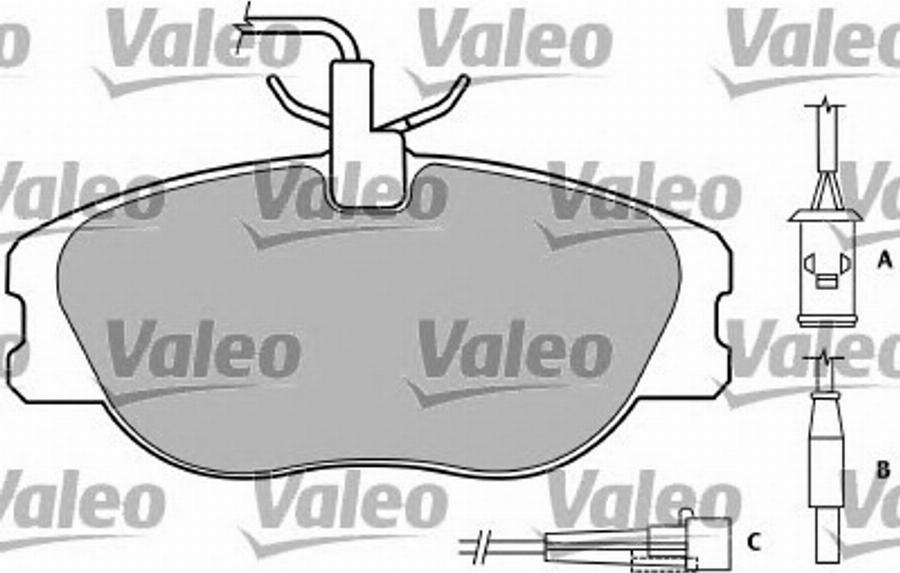 Valeo 597053 - Kit de plaquettes de frein, frein à disque cwaw.fr