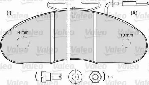 Valeo 541652 - Kit de plaquettes de frein, frein à disque cwaw.fr